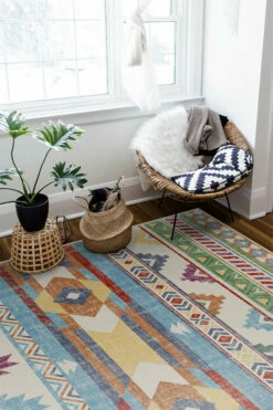Best Pirce ✨ Ruggable Kilim Batik Multicolor Rug 🥰 -Area Rugs Sales Store kilim batik multicolor C RC 0176 57