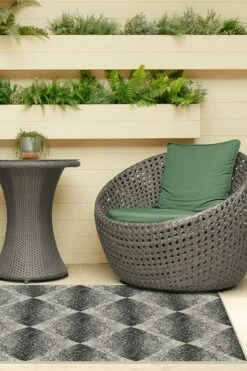 Discount ⭐ Ruggable Outdoor Kumo Diamond Black Rug 👏 15 Discount ⭐ Ruggable Outdoor Kumo Diamond Black Rug 👏 -Area Rugs Sales Store kumo diamond black C RC OD038 27