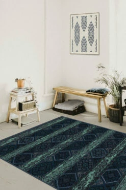 Wholesale 🎉 Ruggable Lunara Geo Sapphire Rug 🔔 -Area Rugs Sales Store lunara geo sapphire C RC 0368 57 V2