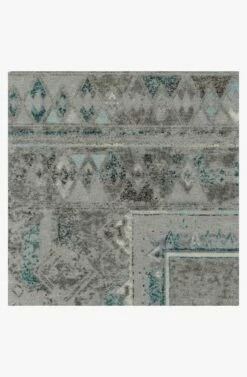 Brand new 😉 Ruggable Lunja Border Teal Blue Rug ✨ -Area Rugs Sales Store lunja border teal blue D RC 0391 27