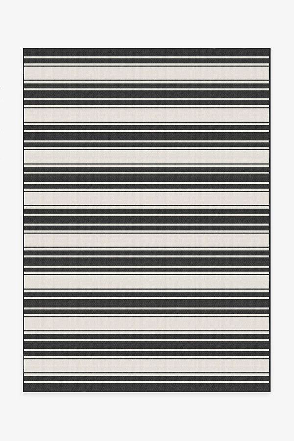 Best Pirce 🔔 Ruggable Outdoor Marina Stripe Black Rug ✨ 2 Best Pirce 🔔 Ruggable Outdoor Marina Stripe Black Rug ✨ - Image 2