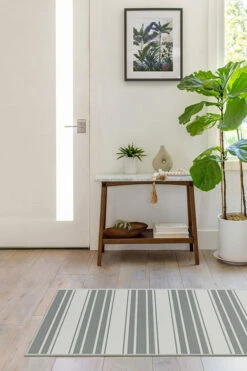 Cheapest 💯 Ruggable Outdoor Marina Stripe Grey Rug 👏 -Area Rugs Sales Store marina stripe grey C RC TR010 27 V2