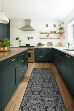 Budget 🥰 Ruggable Marvel Damask Charcoal Rug 🎁 -Area Rugs Sales Store marvel damask charcoal C RC MV023 27