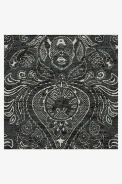 Budget 🥰 Ruggable Marvel Damask Charcoal Rug 🎁 -Area Rugs Sales Store marvel damask charcoal D RC MV023 27