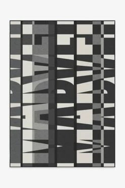 Cheapest 😀 Ruggable Marvel Logo Black & White Rug 💯