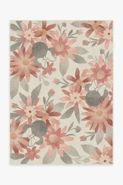 Promo 😉 Ruggable Minnie Floral Rosewood Rug 👏