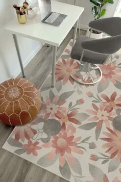 Promo 😉 Ruggable Minnie Floral Rosewood Rug 👏 -Area Rugs Sales Store minnie floral rosewood C RC DY025 57