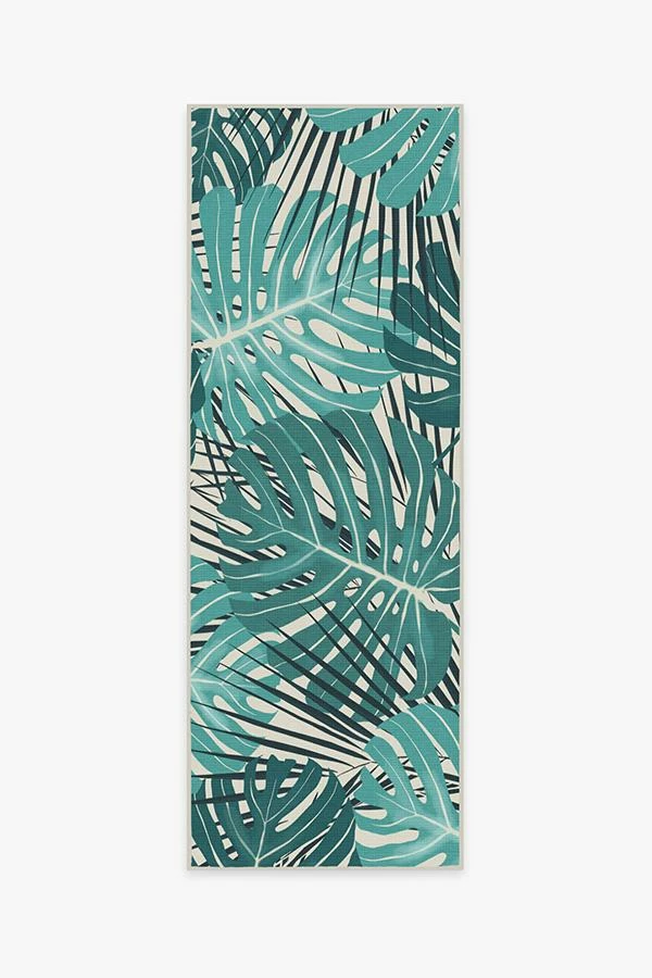 Budget 🎉 Ruggable Monstera Teal Rug ⭐ 5 Budget 🎉 Ruggable Monstera Teal Rug ⭐ - Image 5