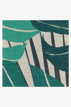 Budget 🎉 Ruggable Monstera Teal Rug ⭐ 14 Budget 🎉 Ruggable Monstera Teal Rug ⭐ -Area Rugs Sales Store monstera teal D RC TP029 27