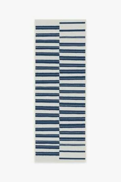 Best Pirce 🧨 Ruggable Outdoor Offset Stripe Navy Rug ✨ 13 Best Pirce 🧨 Ruggable Outdoor Offset Stripe Navy Rug ✨ -Area Rugs Sales Store offset stripe navy B RC OD014 27