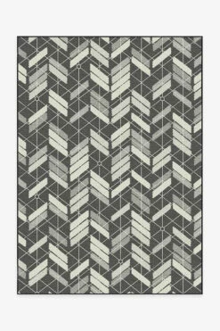 Cheap ⭐ Ruggable Outdoor Painted Chevron Black Rug 🎁