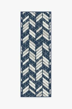 Promo 🔥 Ruggable Outdoor Painted Chevron Navy Rug 😀 -Area Rugs Sales Store painted chevron navy A RC OD047 27