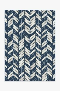 Promo 🔥 Ruggable Outdoor Painted Chevron Navy Rug 😀