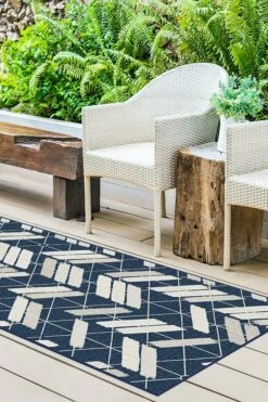 Promo 🔥 Ruggable Outdoor Painted Chevron Navy Rug 😀 -Area Rugs Sales Store painted chevron navy C RC OD047 27