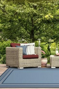 Top 10 ⭐ Ruggable Outdoor Picnic Border Blue Rug 🔔 -Area Rugs Sales Store picnic border blue C RC OD020 57