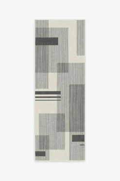 Coupon 🔔 Ruggable Quadra Black & White Rug 🔥 -Area Rugs Sales Store quadra black white A RC CB011 27
