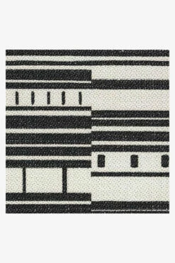 Promo 🎉 Ruggable Outdoor Riviera Stripe Black & White Rug 🎉 -Area Rugs Sales Store riviera stripe black white D RC OT008 27
