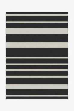 Best Pirce ๐ Ruggable Outdoor Sailmaker Stripe Black Rug ๐