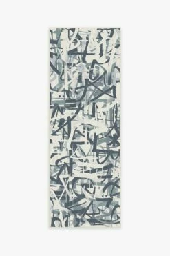 Flash Sale 🎁 Ruggable Scribe Slate Blue Rug 🔥 -Area Rugs Sales Store scribe slate blue A RC 0727 27 V2