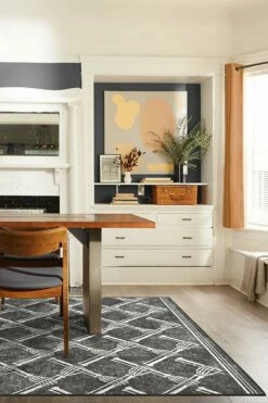 Cheap 💯 Ruggable Skeleton Trellis Black Rug 🔥 -Area Rugs Sales Store skeleton trellis black C RC HH001 57