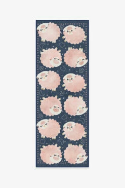 Brand new 💯 Ruggable Sleepy Sheep Navy Pink Rug 😉 -Area Rugs Sales Store sleepy sheep navy pink A RC SK005 27 V2
