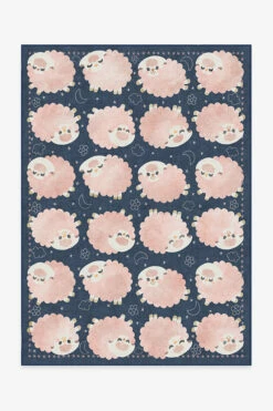 Brand new 💯 Ruggable Sleepy Sheep Navy Pink Rug 😉