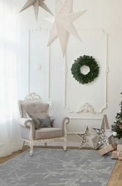 Cheap 🥰 Ruggable Snowflake Silver Rug 💯 -Area Rugs Sales Store snowflake silver C RC 0497 57