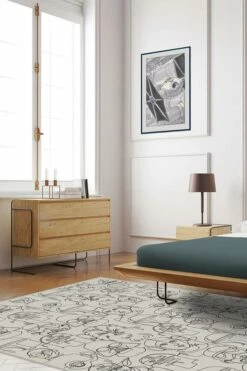 New ❤️ Ruggable The Saga White & Black Rug 😀 -Area Rugs Sales Store the saga white black C RC SW008 57