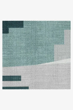 Deals 🌟 Ruggable Outdoor Tropea Teal Rug ⭐ -Area Rugs Sales Store tropea teal D RC TR003 27