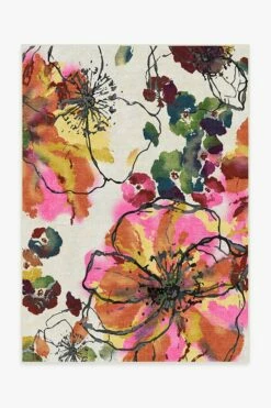 Budget 😀 Ruggable Watercolor Floral Multicolor Rug 🌟