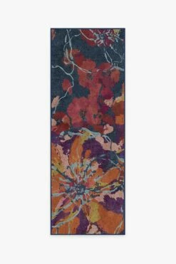 Deals 😀 Ruggable Watercolor Floral Navy Rug ⭐ -Area Rugs Sales Store watercolor floral navy B RC 0426 27 V3