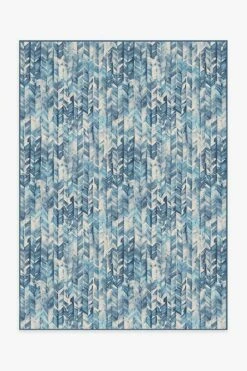 Best deal 🛒 Ruggable Watercolor Herringbone Blue Rug ⭐