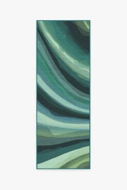 Outlet 😉 Ruggable Watercolor Waves Citrus Green Rug 🎉 -Area Rugs Sales Store watercolor waves citrus green A RC 0308 27