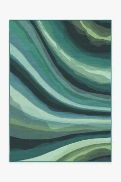 Outlet 😉 Ruggable Watercolor Waves Citrus Green Rug 🎉
