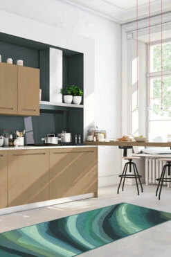 Outlet 😉 Ruggable Watercolor Waves Citrus Green Rug 🎉 -Area Rugs Sales Store watercolor waves citrus green C RC 0308 27 V2