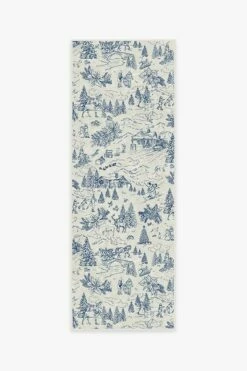 New 😍 Ruggable Winter Toile Blue Rug 🛒 -Area Rugs Sales Store winter toile blue A RC SM003 27